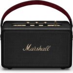 Marshall Kilburn III Portable Bluetooth Speaker - Black and Brass | Loud Stereo Sound with Bass and Treble Controls | 50+ Hr Playtime I Designed for Indoors and Outdoors | 3.5 mm Aux Input