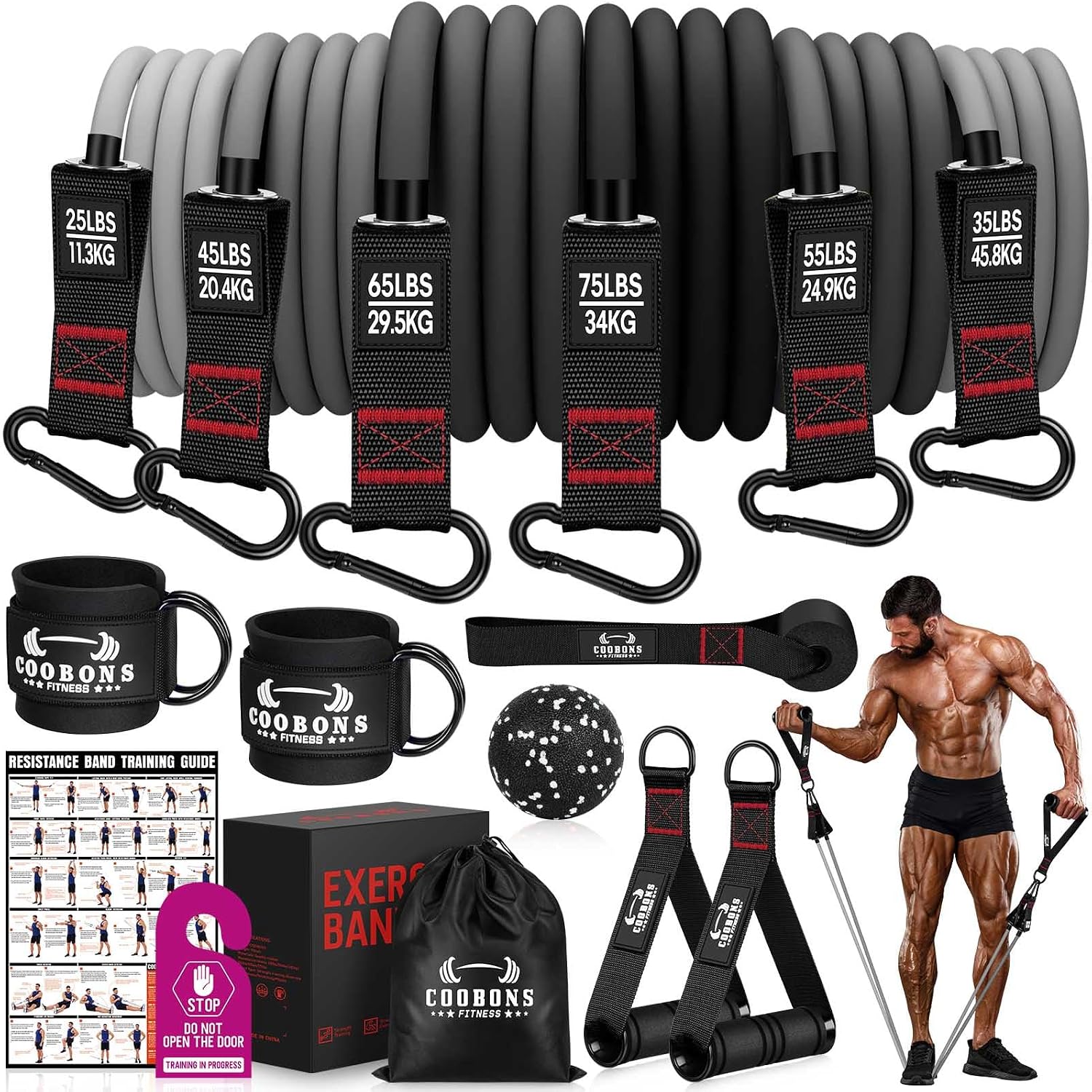 Heavy Resistance Bands for Working Out, 300LBS Exercise Bands with Handles, Workout Bands for Men, Weight Fitness Bands Set for Muscle Training, Strength, Slim, Yoga, Home Gym Equipment Heavy Resistance Bands for Working Out, 300LBS Exercise Bands with Handles, Workout Bands for Men, Weight Fitness Bands Set for Muscle Training, Strength, Slim, Yoga, Home Gym Equipment