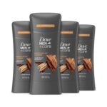 Dove Men+Care Antiperspirant Stick Sandalwood + Amber 4 Count 72H Protection with a Plant-Based Moisturizer 2.6 oz