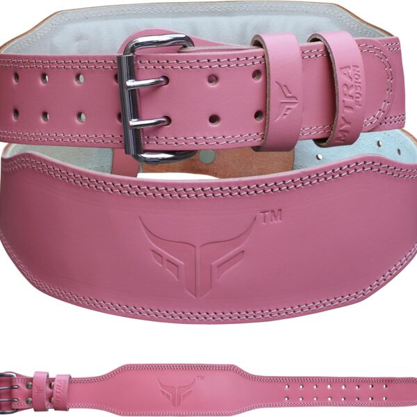 Mytra Fusion Weight Lifting Belt Women Gym Belt 7MM Thick and 4" wide 100% Real Leather Lifting Belts for Women, Ladies weightlifting belt Powerlifting Bodybuilding and Workout belt