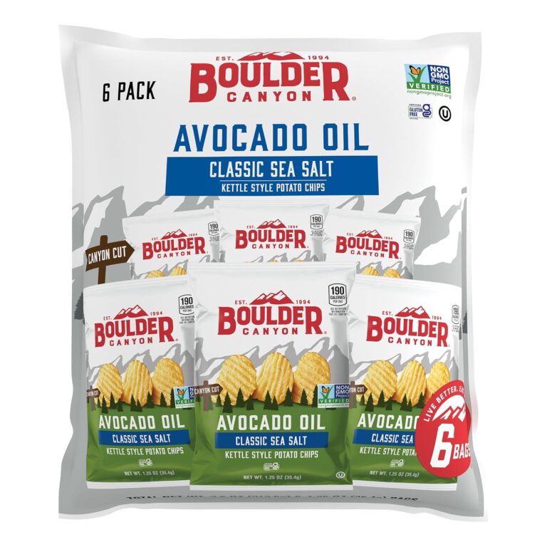 Boulder Canyon Avocado Oil Sea Salt Potato Chips 6 Count, 1.25 OZ