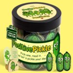 Stofinity 60 Positive Pickle Affirmation Cards Jar - Encouragement, Positivity & Emotional Support Gift for Teen Girls Trendy Stuff, Back to School Teacher Gifts, Women, Daughters, Sisters & Friends
