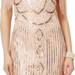 BABEYOND Womens 1920s Flapper Dress Vintage Long Fringe Dress Roaring 20s Sequins Beaded Dress
