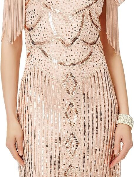 BABEYOND Womens 1920s Flapper Dress Vintage Long Fringe Dress Roaring 20s Sequins Beaded Dress
