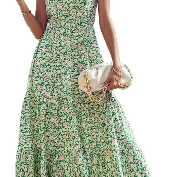 PRETTYGARDEN Women's Summer Floral One Shoulder Maxi Dress Knot Ruffle Boho Beach Vacation Wedding Guest Long Sun Dresses