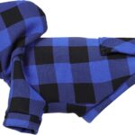 Plaid Dog Hoodie: Premium Polycotton Fabric Dog Clothes with Back Pocket and Leash Hole, Dog Sweatshirt for Small, Medium, & Large Dogs C Stylish and Functional for All Occasions Blue XXL