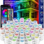 SINLEY 100FT Permanent Outdoor RGB Lights,Waterproof Smart LED Eaves Lights with App/Remote Control,for Christmas and All Holiday Decor,Daily and Accent Lighting,House Roof and Garden Lighting