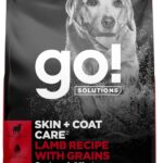Go! Solutions Skin + Coat Care Lamb Dry Dog Food with Grains, Chicken-Free, Healthy Kibble with Omega-3s & 6s for Soft, Shiny Fur, for Puppies, Adults, & Seniors, 22 lb Bag