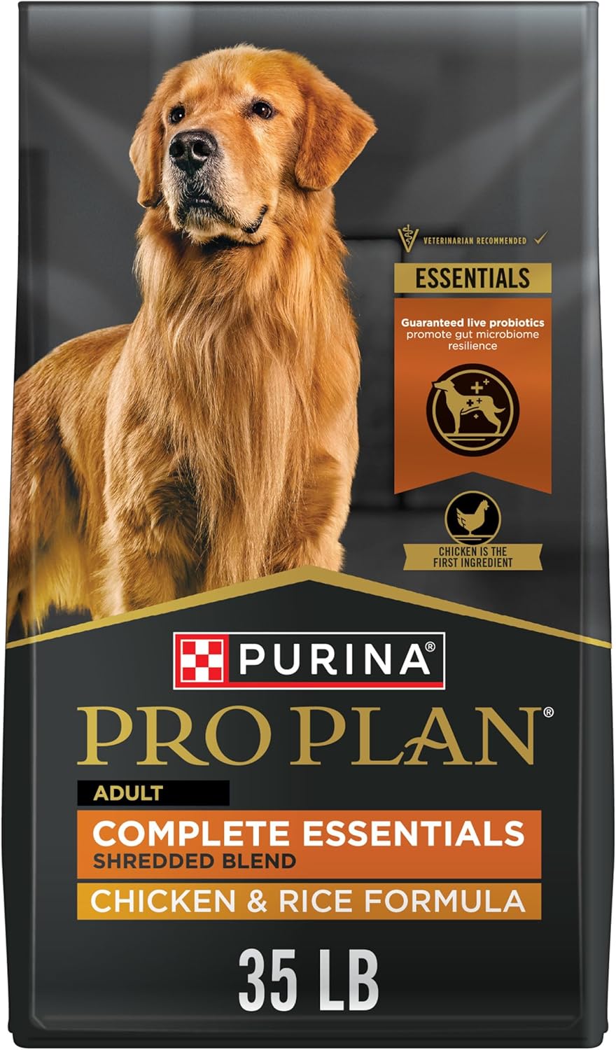 Purina Pro Plan Complete Essentials Shredded Blend Chicken and Rice Dog Food Dry Formula with Probiotics for Dogs - 35 lb. Bag Purina Pro Plan Complete Essentials Shredded Blend Chicken and Rice Dog Food Dry Formula with Probiotics for Dogs - 35 lb. Bag