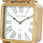Deco 79 Metal Scroll Decorative Clock Antique Style Mantel Clock, Tabletop Clock 6" x 3" x 8", Gold