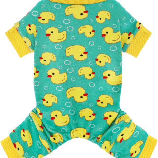 Paiaite Dog Pajamas Onesie: Comfortable Four-Legged Apparel for Small, Medium, & Large Dogs, Polyester Material for Comfort, Wrinkle Resistance, Moisture Wicking, and Stretchiness Yellow Duck M