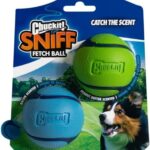 Chuckit! Sniff Ball Dog Toy, Durable High Bounce Bacon and Peanut Butter Scented Rubber Dog Ball Fetch Toy, Medium, 2 Pack