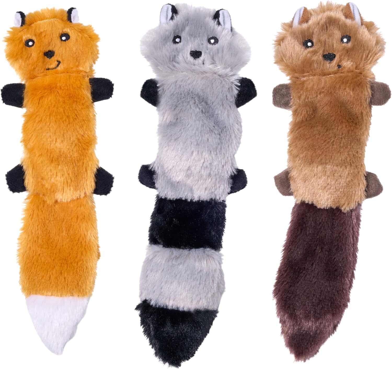 ZippyPaws Skinny Peltz - No Stuffing Dog Toy Pack to Keep Them Busy, for Small and Medium Dogs, Squeaky Pet Toys, Unstuffed Chew Toys, Soft Plush Variety Pack, Fox, Raccoon, and Squirrel - 11" ZippyPaws Skinny Peltz - No Stuffing Dog Toy Pack to Keep Them Busy, for Small and Medium Dogs, Squeaky Pet Toys, Unstuffed Chew Toys, Soft Plush Variety Pack, Fox, Raccoon, and Squirrel - 11"