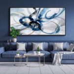 KLAKLA Extra Large Wall Art - Abstract Huge Canvas Picture Wall Decor Living Room Oversized Artwork for Walls Bedroom Office Decoration Modern Frame Wall Art