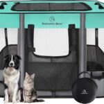 Dog Playpen,Pet Playpen,Foldable Dog Cat Playpens,Portable Exercise Kennel Tent Crate,Water-Resistant Breathable Shade Cover, Indoor Outdoor Travel Camping Use for Small Animals with Carrying Case(M)