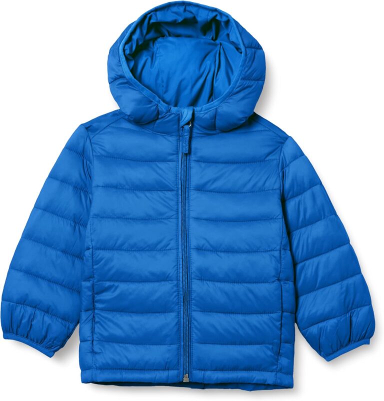 Amazon Essentials Boys and Toddlers' Lightweight Water-Resistant Packable Hooded Puffer Jacket, Insulated