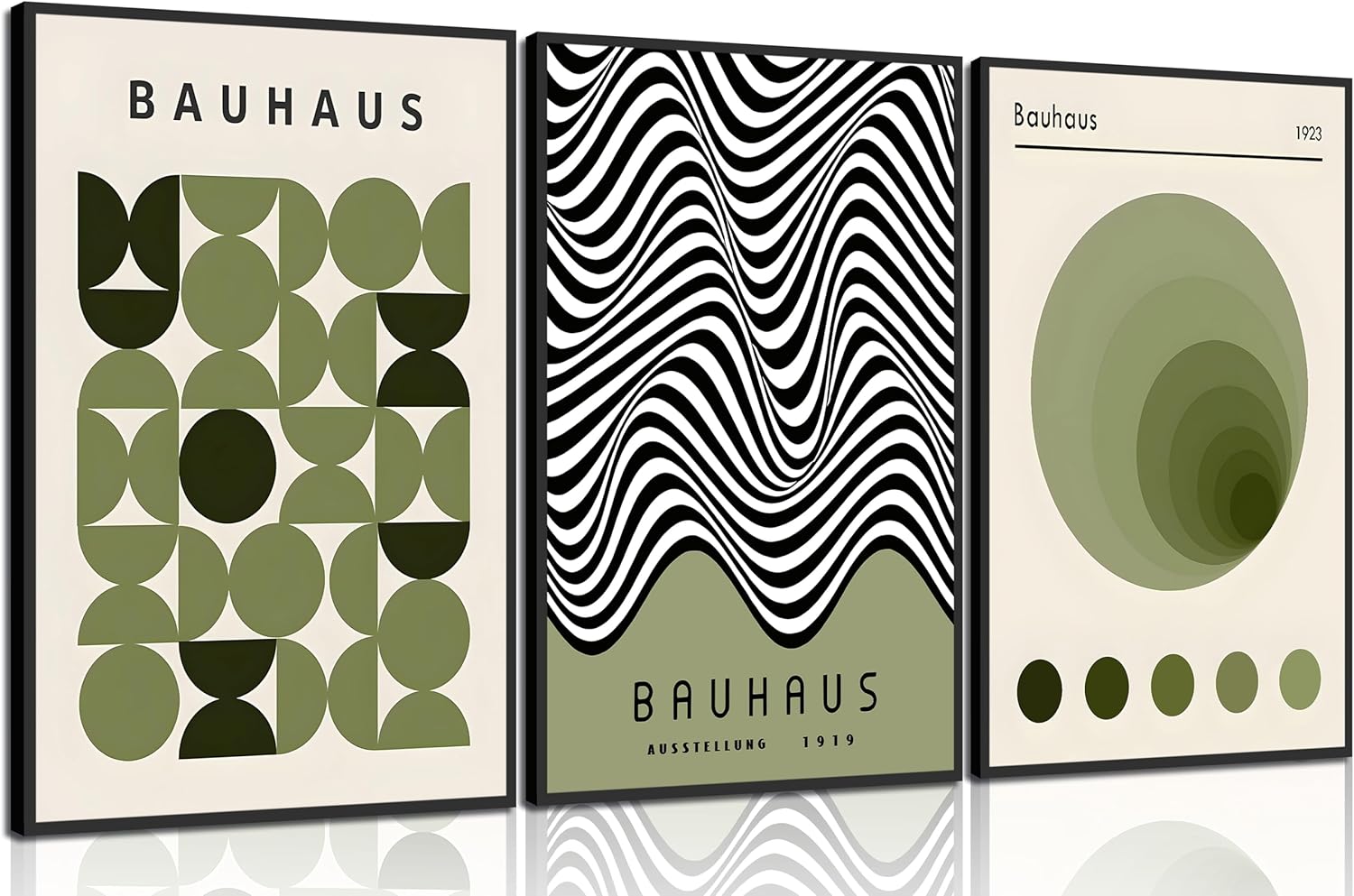 WSTUKVV 3Pcs Bauhaus Mid Century Modern Wall Art Bauhaus 1923 Posters Pictures Green Boho Abstract Geometric Canvas Prints Black Line Paintings for Living Room Bedroom Dining Room Wall Decor Unframed WSTUKVV 3Pcs Bauhaus Mid Century Modern Wall Art Bauhaus 1923 Posters Pictures Green Boho Abstract Geometric Canvas Prints Black Line Paintings for Living Room Bedroom Dining Room Wall Decor Unframed