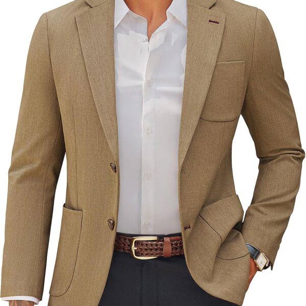 PJ PAUL JONES Mens Blazer Casual Two Button Sport Coats Notched Lapel Solid Suit Jackets
