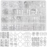 Fscwlmon 260 Pcs Hair Jewelry for Braids,Hair Beads Accessories for Dreadlock,Metal Hair Clips Cuffs Rings,Loc Rave Hair Charm Decorations Adjustable Kits for Men Women Silvery