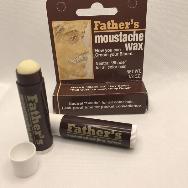 Father's Moustache Wax Neutral. Neutral Shade for All Color Hair. Leak Proof Tube for Pocket Convenience (4). ON All Multi Packs at Checkout, (Pack of 4)