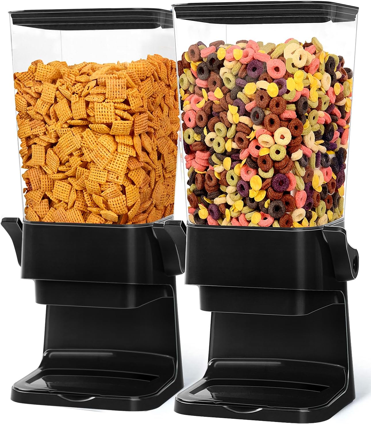 Cereal Dispenser Countertop 2pcs,5.5L Cereal Containers Storage Dispenser for Pantry,Dry Food Storage Rice Containers,Candy Dispenser,Snack Organizer Machine for Grains, Nuts,Oatmeal, Pet Food Black Cereal Dispenser Countertop 2pcs,5.5L Cereal Containers Storage Dispenser for Pantry,Dry Food Storage Rice Containers,Candy Dispenser,Snack Organizer Machine for Grains, Nuts,Oatmeal, Pet Food Black