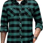 COOFANDY Men's Flannel Plaid Shirts Long Sleeve Casual Button Down Shirt with Pockets