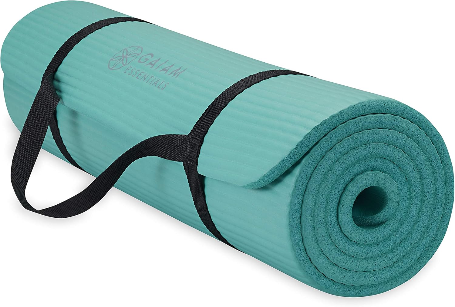Gaiam Essentials 2/5" Thick (10mm) Yoga & Pilates, Fitness & Exercise Mat with Easy-Cinch Carrier Strap Cusion Support For Fitness and Gym Workouts Gaiam Essentials 2/5" Thick (10mm) Yoga & Pilates, Fitness & Exercise Mat with Easy-Cinch Carrier Strap Cusion Support For Fitness and Gym Workouts