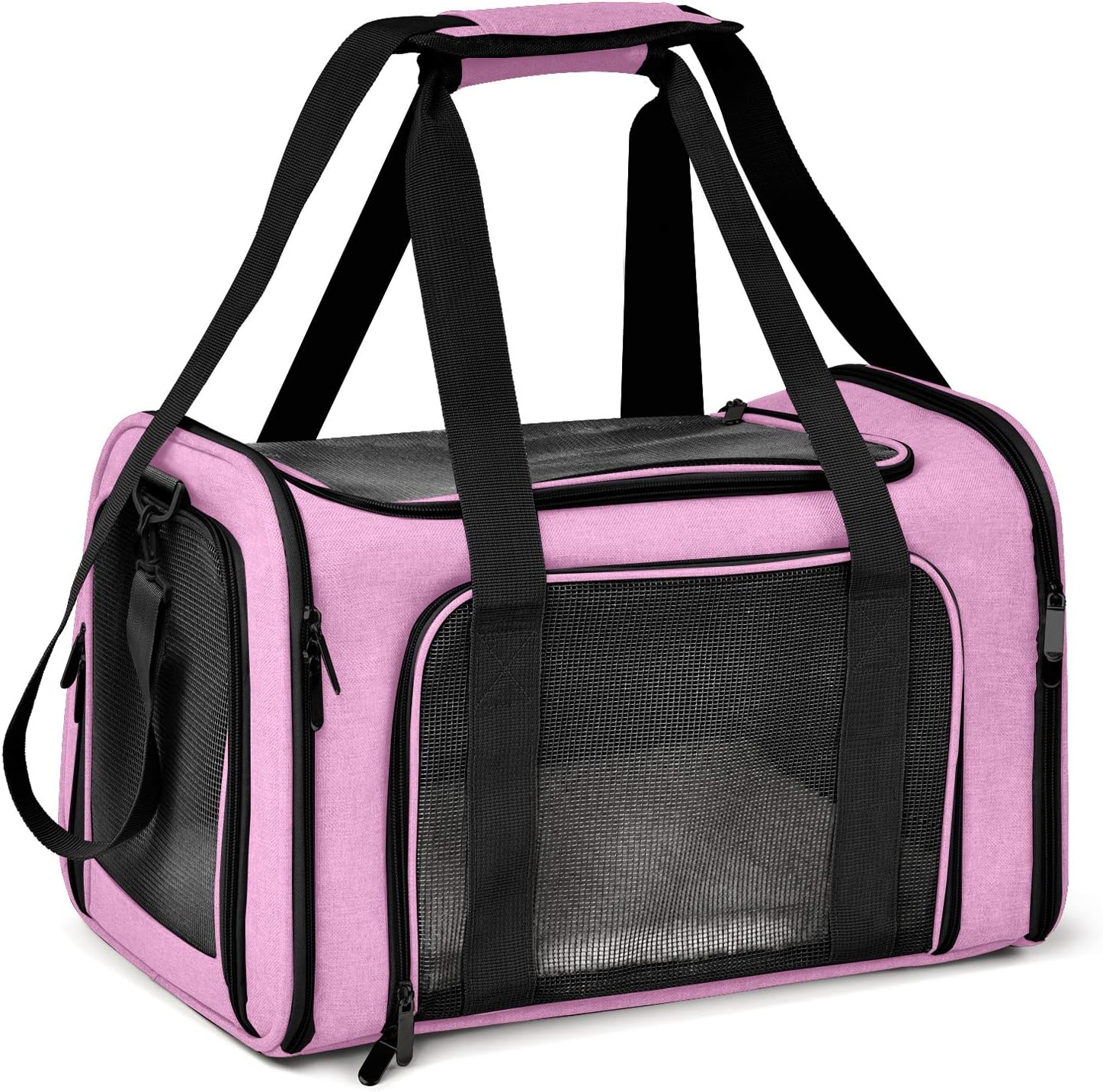 Henkelion Pet Carrier for Small Medium Cats Dogs Puppies up to 15 Lbs, TSA Airline Approved, Soft Sided, Collapsible Travel - Pink Henkelion Pet Carrier for Small Medium Cats Dogs Puppies up to 15 Lbs, TSA Airline Approved, Soft Sided, Collapsible Travel - Pink