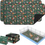 Mechpia 2 Pack Guinea Pig Cage Liners - Washable 47"X24" Bedding Pee Pad, Super Absorbent, Waterproof & Anti-Slip Reusable Mat for Rabbit, Hamster, Rat