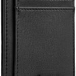 Travelambo Front Pocket Minimalist Leather Slim Wallet RFID Blocking Medium Size