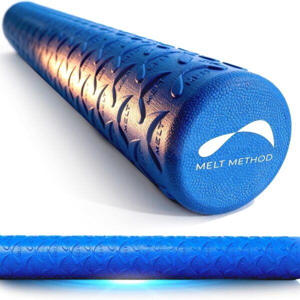 MELT Method 36 Inch Soft Foam Roller for Physical Therapy and Exercise Recovery - FasciaTherapy Technology - Low Density Exercise Foam Roller for Full Body Gentle Compression - Blue