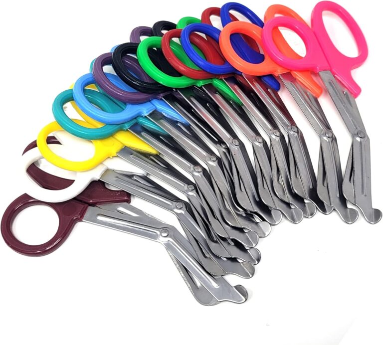 12/Pack Assorted Rainbow Colors Trauma Paramedic Shears Scissors 7.5" Made of Premium Quality Stainless Steel - For EMT, Nurses, Crafting, Tailoring, Doctors, Firefighter + more