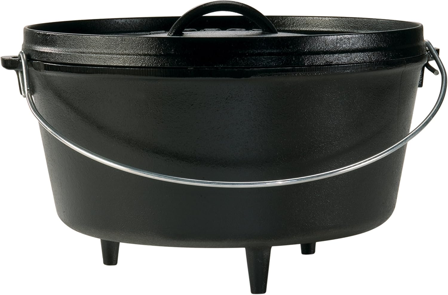 Lodge Seasoned Cast Iron Camp Dutch Oven with Lid - 8 Quart - Dual Handles - Seasoned Cast Iron Cookware with Steel Handle & Strong Lid for Heavy- Duty Camping Cookware Lodge Seasoned Cast Iron Camp Dutch Oven with Lid - 8 Quart - Dual Handles - Seasoned Cast Iron Cookware with Steel Handle & Strong Lid for Heavy- Duty Camping Cookware