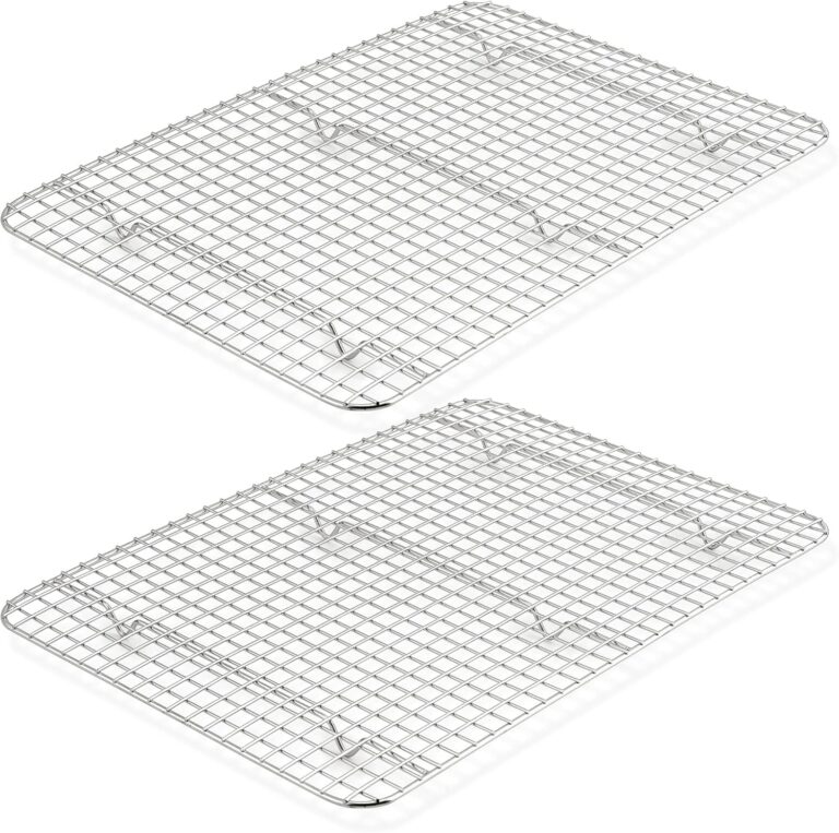 TeamFar Cooling Rack Set of 2, Stainless Steel 16.5 x 11.5 Baking Rack for Oven Cooking Roasting Grilling, Wire Rack for Cooling Cookies, Fits Half Sheet Pan, Healthy & Heavy Duty, Dishwasher Safe