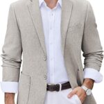COOFANDY Men's Casual Blazer Two Button Sport Coats Lightweight Printed Lining Suit Jacket