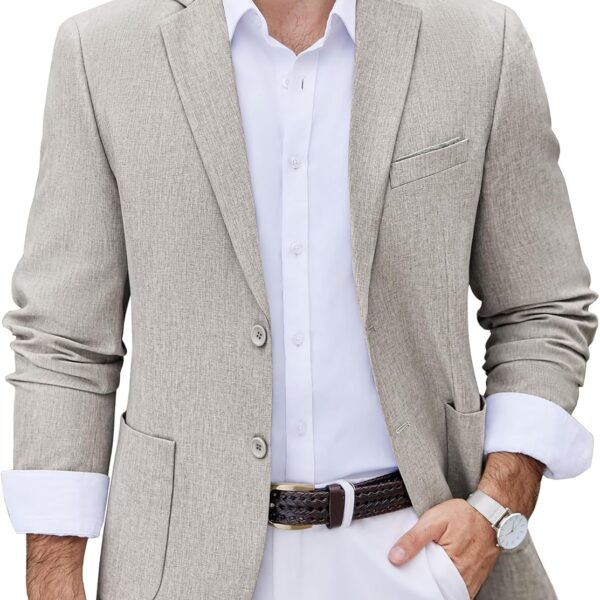 COOFANDY Men's Casual Blazer Two Button Sport Coats Lightweight Printed Lining Suit Jacket