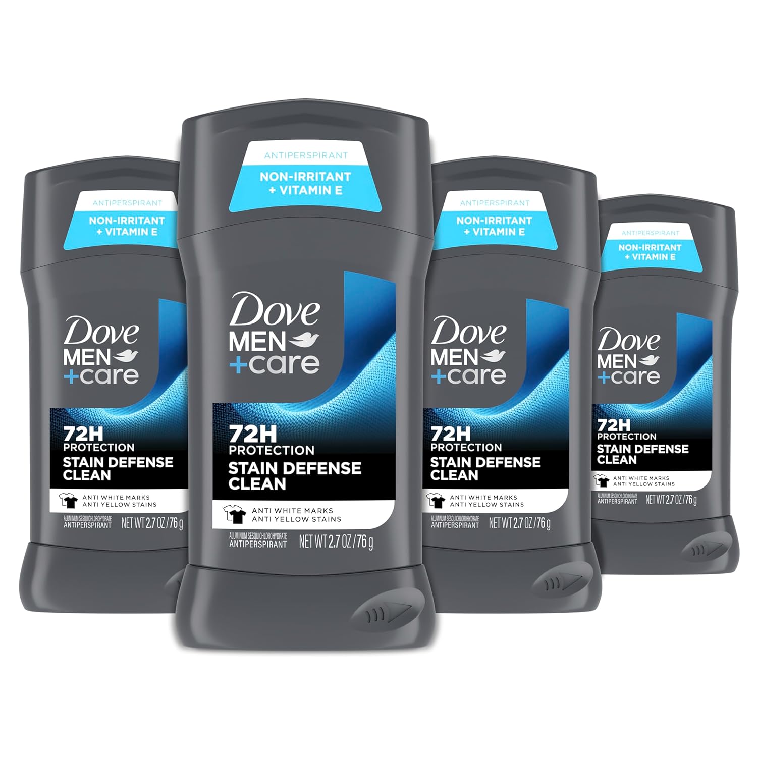 Dove Men+Care Deodorant Stick 4 Count Stain Defense Clean for Men, Anti-white Marks & Anti-yellow Stains with 72-hour Sweat and Odor Protection 2.7 oz Dove Men+Care Deodorant Stick 4 Count Stain Defense Clean for Men, Anti-white Marks & Anti-yellow Stains with 72-hour Sweat and Odor Protection 2.7 oz