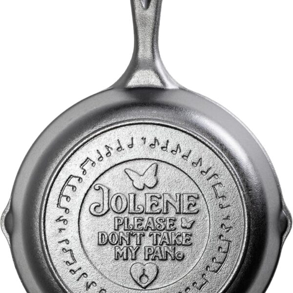 Lodge Dolly Parton Jolene Cast Iron Skillet - Collectible Frying Pan with Signature Design - Heavy Duty Cast Iron Cookware for Everyday Cooking & Display - 8 Inch