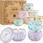 WarmEmbrace Scented Candles, Candle Set of 9, Long-Lasting Candles for Women, Candle Present Set for Birthday, Valentine's Day Scented Candles for Her