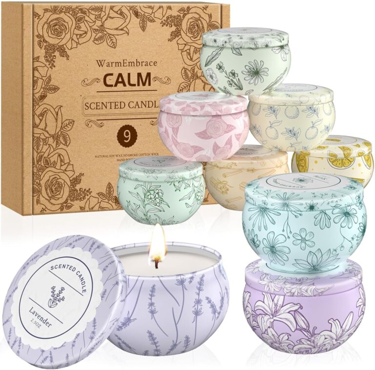WarmEmbrace Scented Candles, Candle Set of 9, Long-Lasting Candles for Women, Candle Present Set for Birthday, Valentine's Day Scented Candles for Her