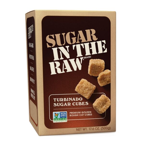 Sugar In The Raw Turbinado Cane Sugar Cubes, 17.6 oz. Box, Pure, All-Natural Turbinado Sugar, Non-GMO Project Certified, Kosher, Vegan and Gluten Free