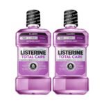 Listerine Mouthwash Total Care Anti Cavity Treatment for Adults Kills 99.9% of Bad Breath Germs in Intense Mint Antibacterial Fluoride Mouthwash, 2 pack of 33.8 fl oz