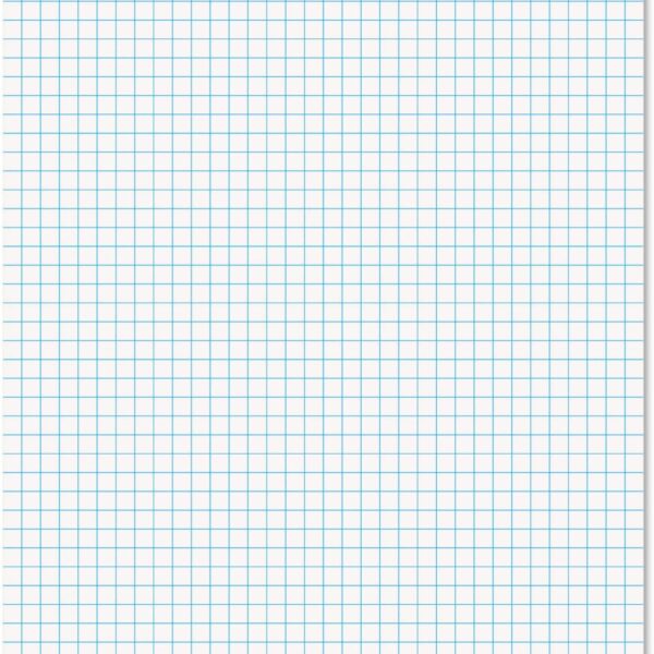 Ampad 8 1/2 x 11 Inches White Quad Pad, 4 Square Inch, 50 Sheets, 1 Each (22-030C)