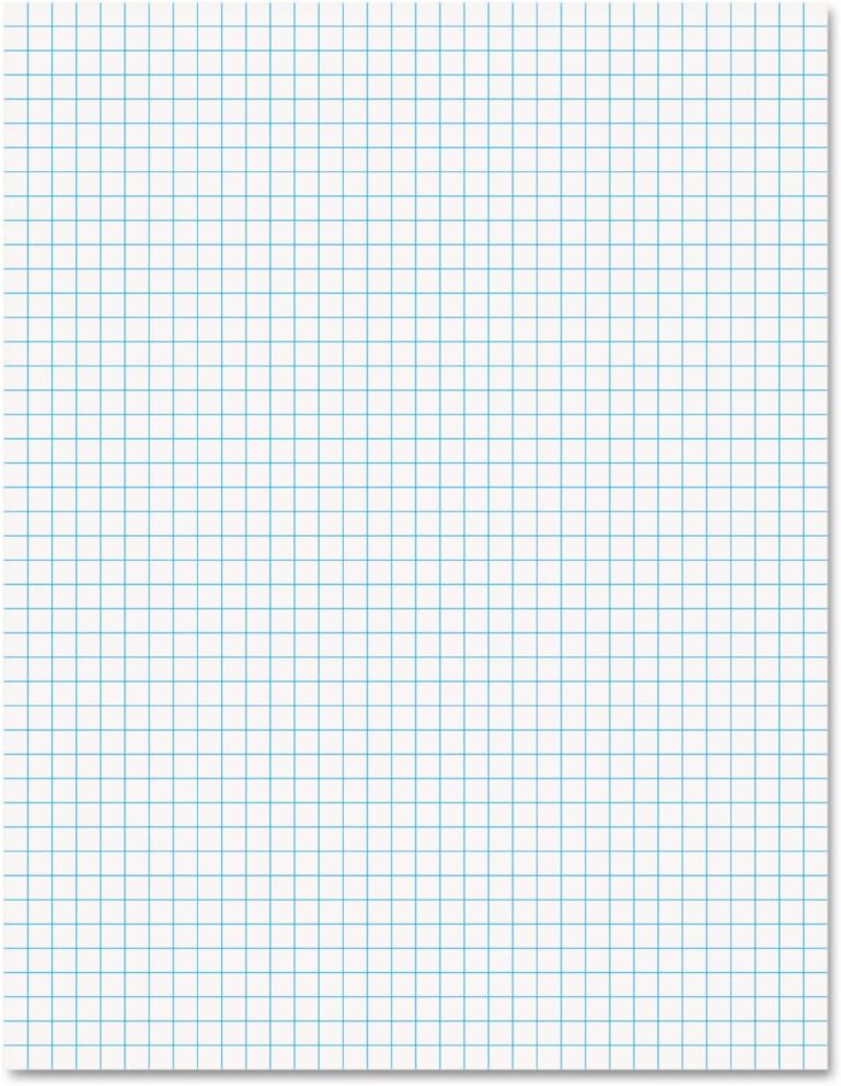 Ampad 8 1/2 x 11 Inches White Quad Pad, 4 Square Inch, 50 Sheets, 1 Each (22-030C)