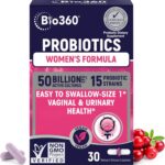 Bio360 Probiotics for Women Vaginigal Health - Supports pH Balance, Vaginal, Urinary, & Digestive Health - 50 Billion CFU & 15 Unique Strains for Healthy Vaginal Odor & Vaginal Flora - Shelf Stable