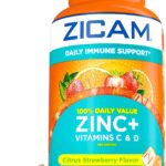 Zicam Daily Immune Support, Gummy Supplement, Zinc, Vitamin C and Vitamin D, Citrus Strawberry Flavor, 70 Count