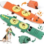 2 Pack Dog Toys for Aggressive Chewers - Interactive Dog Toys, Interactive Puppy Dog Chew Toys with Squeaker & No Stuffing Dog Puzzle Toy (Suitable for Small and Medium Dogs)