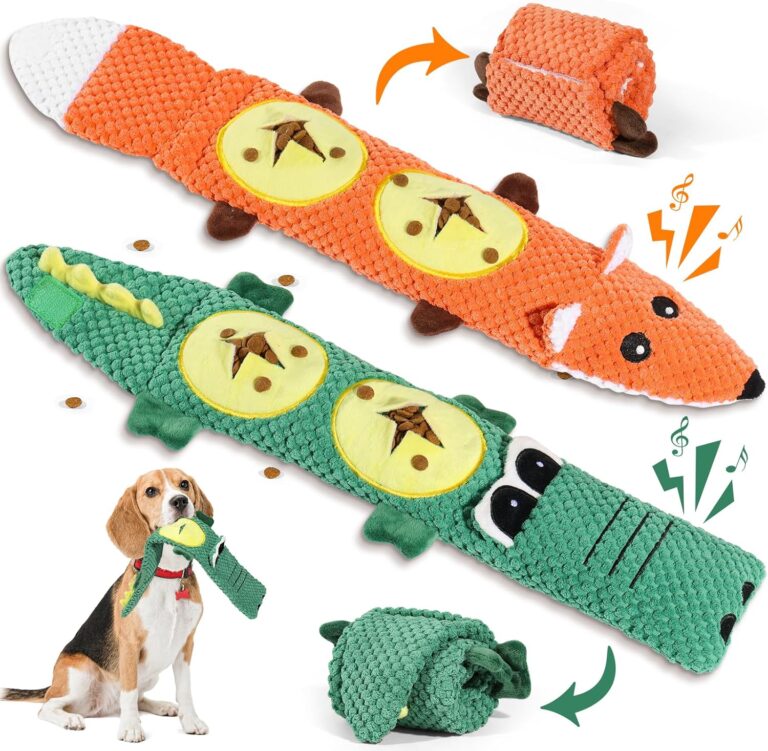 2 Pack Dog Toys for Aggressive Chewers - Interactive Dog Toys, Interactive Puppy Dog Chew Toys with Squeaker & No Stuffing Dog Puzzle Toy (Suitable for Small and Medium Dogs)