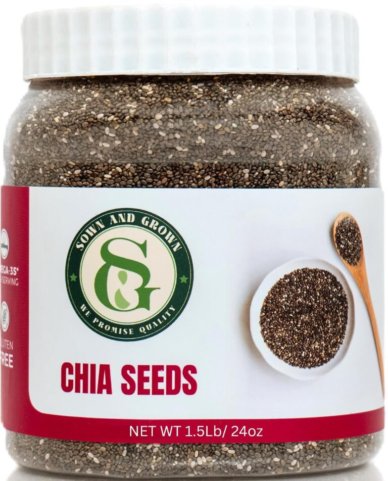 Sown-and-Grown Raw Chia Seeds- 1.5 lb | Chia Seed with Omega-3, Non-GMO, Gluten-Free, Keto Diet Friendly, Vegan, Good Source of Fiber