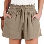 ANRABESS Women Linen Shorts, Wide Leg High Waist Loose Elastic Drawstring Casual Dressy 2026 Summer for Beach Vacation Daily